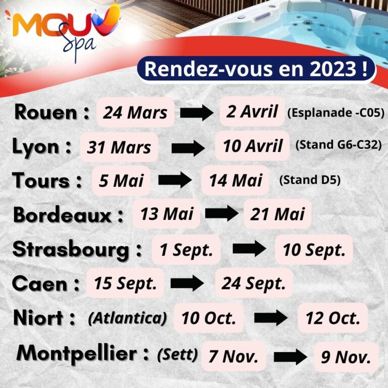 Dates Salons & Foires 2023 ! - Mouv Spa